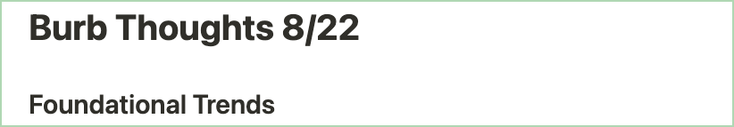 the header of a Notion doc, "Burb Thoughts 8/22"